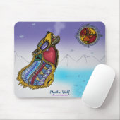 Tapis De Souris Mystic Wolf Ojibwe style Art Mousepad (Avec souris)