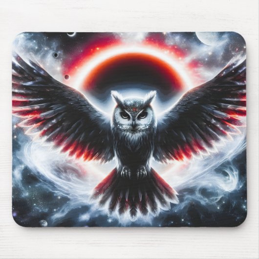 Tapis De Souris Mystical Cosmic Celestial Owl (Devant)