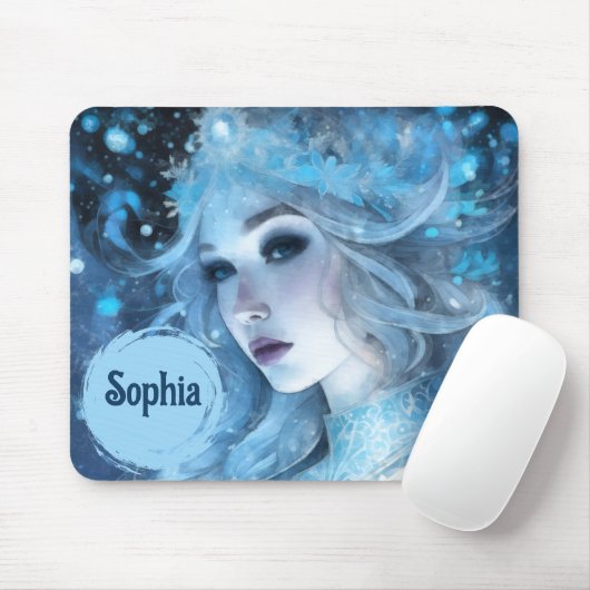 Tapis De Souris Mystical Ice Queen - Imaginaire Winter Goddess Art (Avec souris)