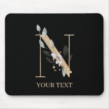 N monogramme floral personnalisé