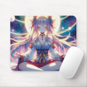 Tapis De Souris Namaste Anime Girl Meditating (Avec souris)