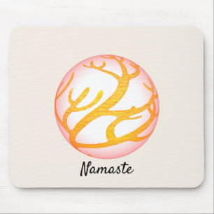 Tapis De Souris Namaste de conception orientale de la sphère 3D