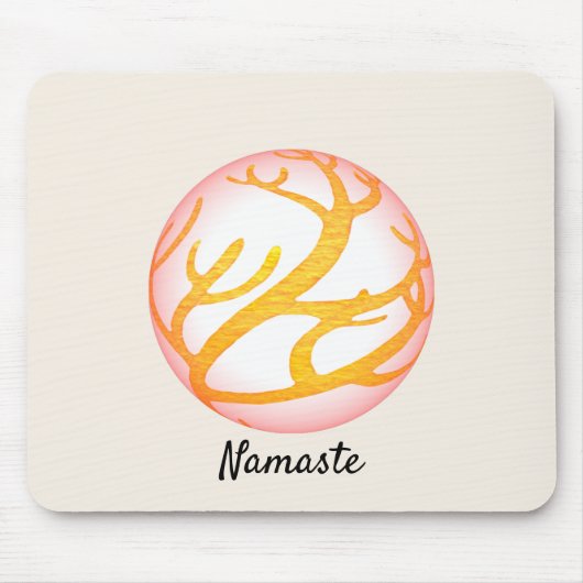 Tapis De Souris Namaste de conception orientale de la sphère 3D (Devant)