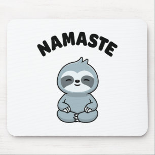 Tapis De Souris Namaste Drôle Mignon Paresseux Kawaii Yoga Paresse