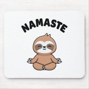 Tapis De Souris Namaste Drôle Mignon Paresseux Kawaii Yoga Paresse