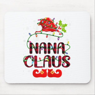 Tapis De Souris Nana Claus Joyeux Buffalo de Noël Plaid Chapeau
