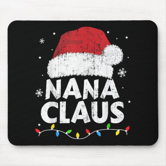 Tapis De Souris Nana Grandma Claus Christmas Lights Matching Famil (Devant)