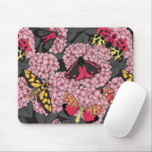 Tapis De Souris Nappes phréatiques à hydrangée rose (Avec souris)