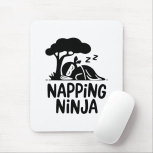 Tapis De Souris Napping Ninja - Ninja Sleepy mignonne Art Drôle Sl