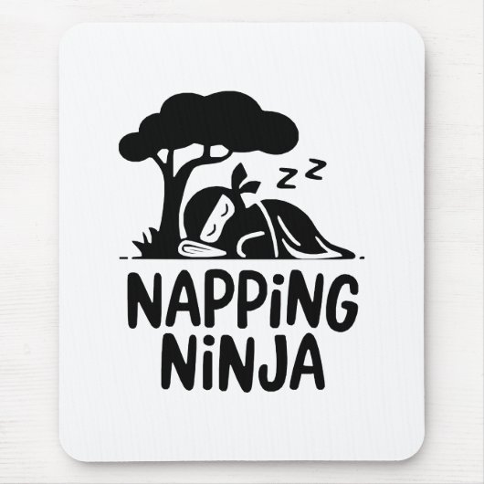Tapis De Souris Napping Ninja - Ninja Sleepy mignonne Art Drôle Sl (Devant)