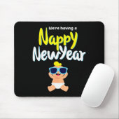 Tapis De Souris Nappy New Year Diaper Expecting Pregnant Funny Hap (Avec souris)