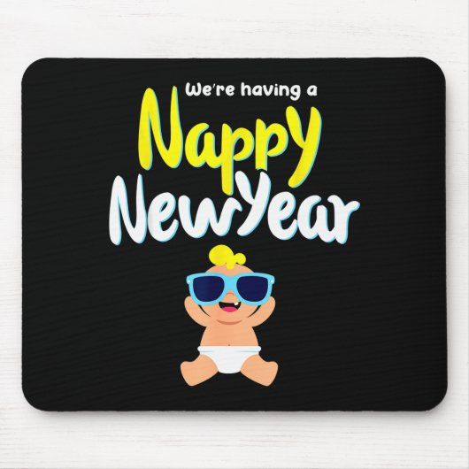Tapis De Souris Nappy New Year Diaper Expecting Pregnant Funny Hap (Devant)