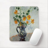 Tapis De Souris Nasturtiums dans un vase bleu de Monet (Avec souris)