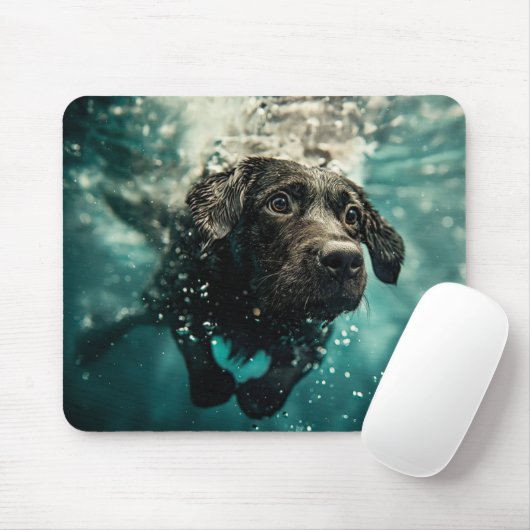 Tapis De Souris Natation Labrador Chiot Design sous-marin (Avec souris)