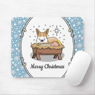 Tapis De Souris Nativité de Noël Pembroke Welsh Corgi (rouge1) Amu