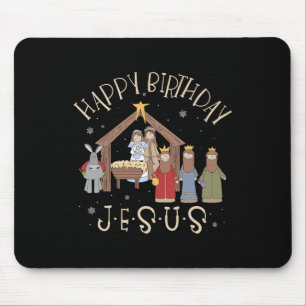 Tapis De Souris Nativité Joyeux anniversaire Jésus Noël Nativité C