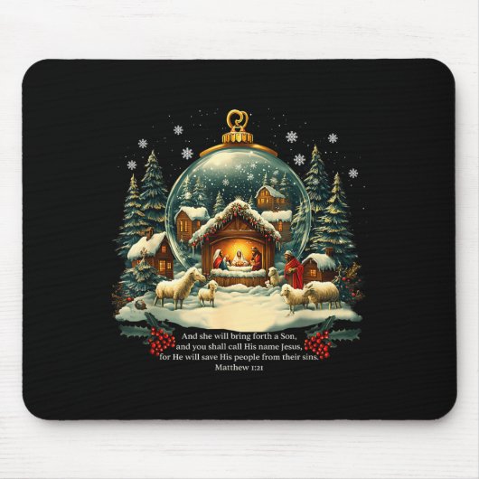 Tapis De Souris Nativity Ornament Christmas Scene Matthew 1_21  (Devant)