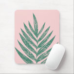 Tapis De Souris Nature botanique Illustration tropicale rose vert<br><div class="desc">Un minimaliste moderne rose et vert botanique illustration d'une jolie façade de palmier.</div>