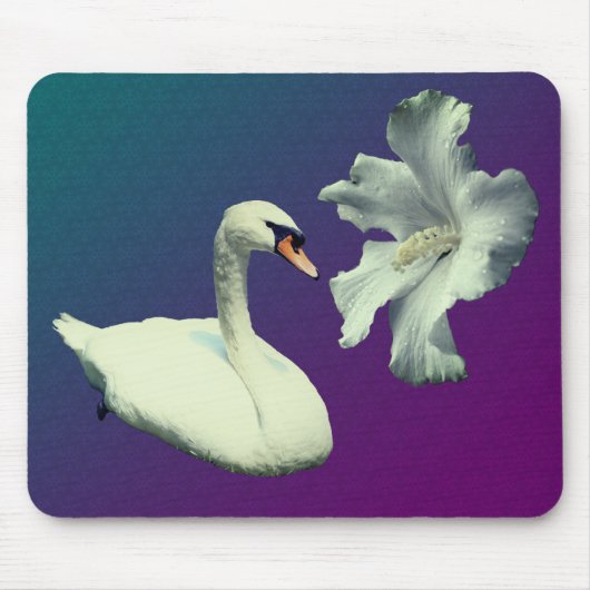 Tapis De Souris Nature Fleur De Cygne Et Hibiscus (Devant)