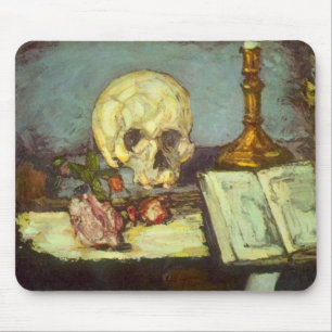 Tapis De Souris Nature morte avec crâne, bougie, livre de Paul Céz