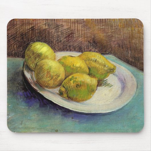 Tapis De Souris Nature morte Citrons sur une assiette par Vincent  (Devant)