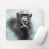 Tapis De Souris Naughty Funny Chimpanzé Moyen Doigt Flip Bird (Avec souris)