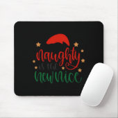 Tapis De Souris Naughty Is The New Nice Funny Christmas Santa T Sh (Avec souris)