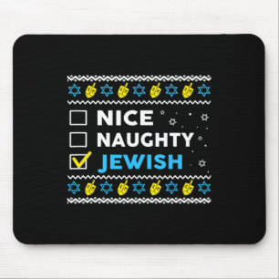 Tapis De Souris Naughty Jewish Ugly Hanukkah Sweater Chanukah
