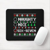Tapis De Souris Naughty Nice 6-7 Funny Brainrot Meme Ugly Xmas Six (Avec souris)
