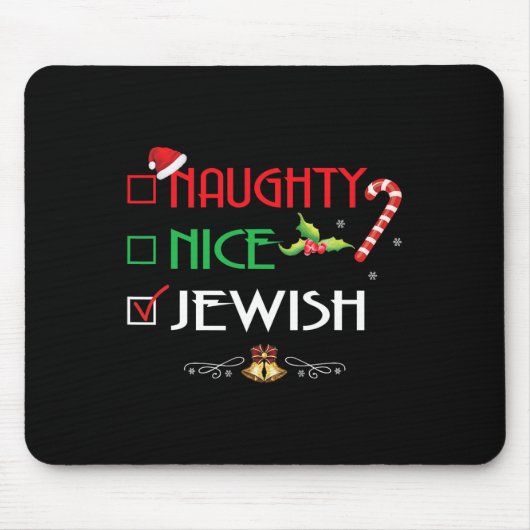 Tapis De Souris Naughty Nice Groupe Juif Correspondant Cadeaux de  (Devant)