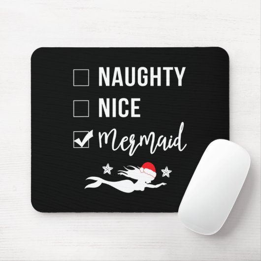 Tapis De Souris Naughty Nice Sirène Funny Sirène Noël (Avec souris)