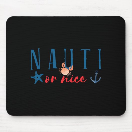 Tapis De Souris Nauti Or Nice Funny Nautical Christmas (Devant)