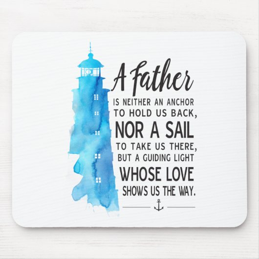 Tapis De Souris Nautical Blue Watercolor Mousepad for Dad (Devant)