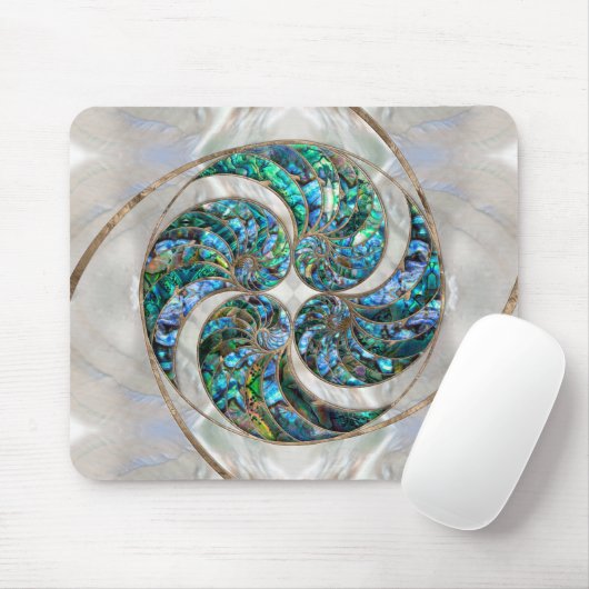 Tapis De Souris Nautilus Shell - Abalone et Pearl (Avec souris)