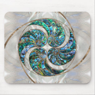 Tapis De Souris Nautilus Shell - Abalone et Pearl