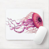 Tapis de souris nautique/côtier de méduses roses (Avec souris)