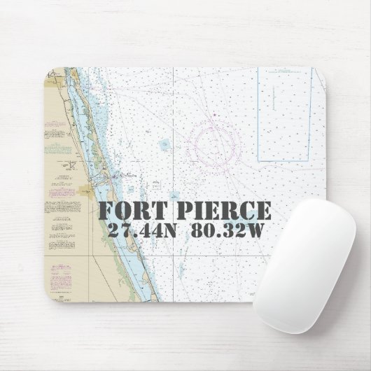 Tapis De Souris Nautique Fort Pierce Floride Latitude Longitude (Avec souris)