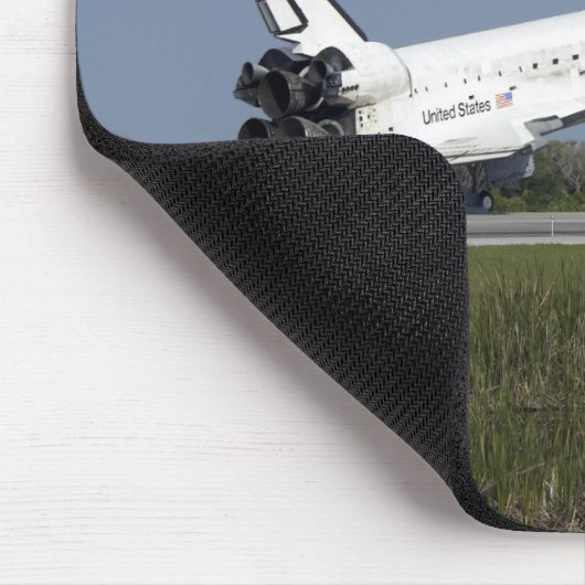 Tapis De Souris Navette spatiale Découverte atterrit sur la piste  (Coin)