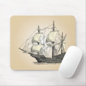 Tapis De Souris Navire à voile pirate (Avec souris)