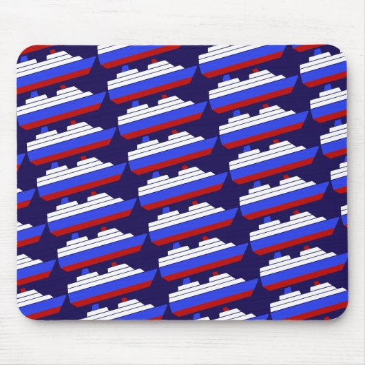 Tapis De Souris navire de mer rouge et bleu (Devant)