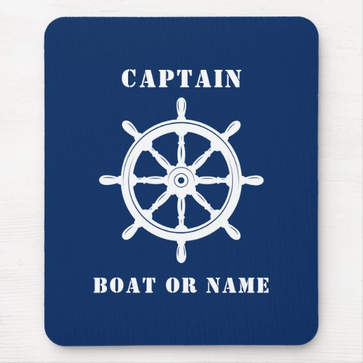 Tapis De Souris Navire nautique Capitaine et Bateau ou nom Marine (Devant)