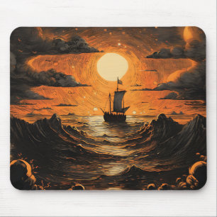 Tapis De Souris Navire naviguant la nuit
