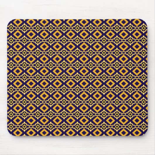 Tapis De Souris Navy Blue and Gold Diamond Pattern (Devant)