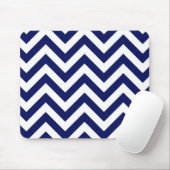 Tapis De Souris Navy Blue and White Large Chevron Zig Zag (Avec souris)