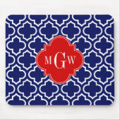 Tapis De Souris Navy Whats Moroccan #6 Red 3 Monogramme initial (Devant)
