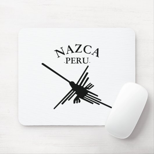 Tapis De Souris Nazca Pérou Colibri Avec Texte Courbé (Avec souris)