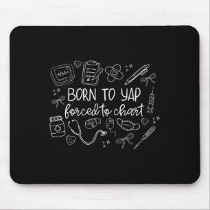 Tapis De Souris Né À Yap Forcé À Graphique Drôle Infirmière Er Fem