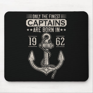 Tapis De Souris Né en 1962 60 ans capitaine de bateau anniversaire
