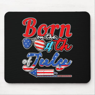 Tapis De Souris Né le 4 juillet anniversaire célébrer