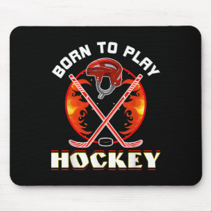 Tapis De Souris Né Pour Jouer Hockey Hockey Aimer Sport Drôle